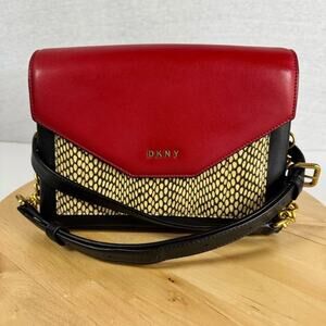 NWOT- DKNY Alexa Leather Colorblock Flap Crossbody Bag